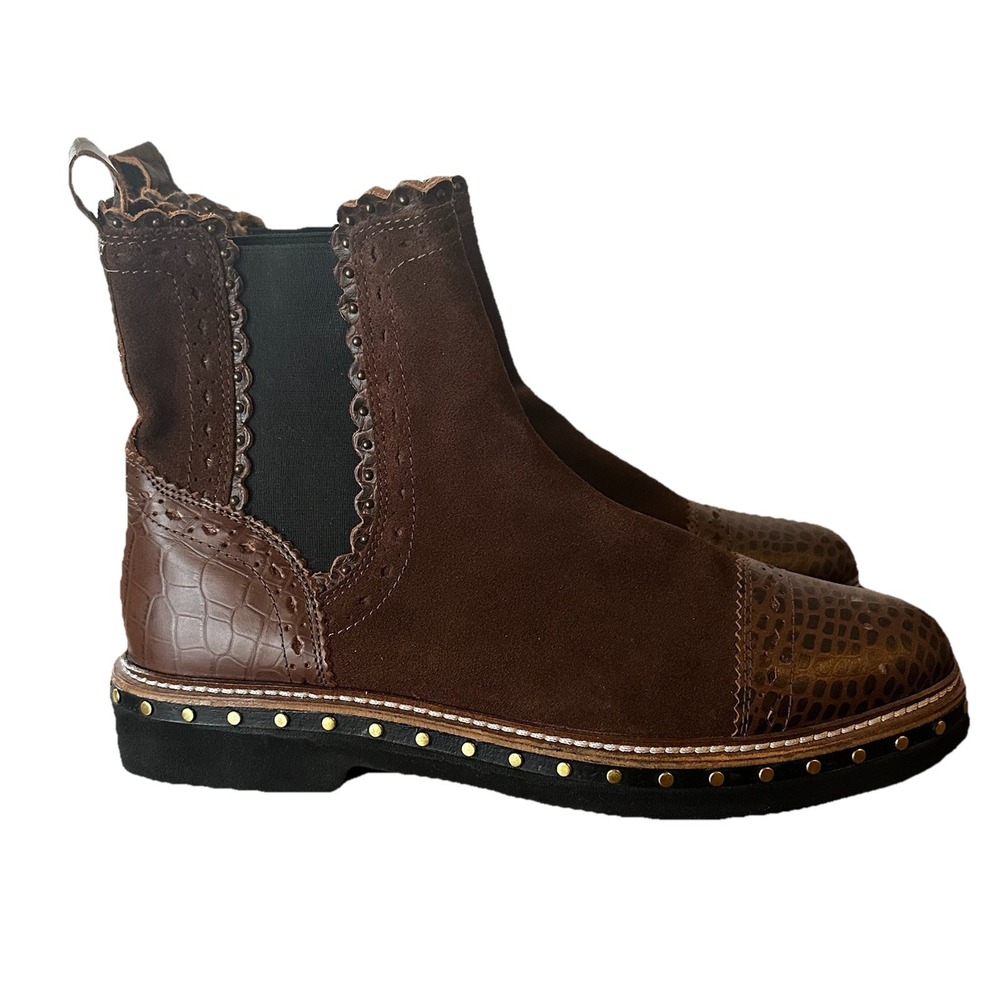Free People‎ Atlas Chelsea Boots Brown Leather Upper Shoes Size EU 40 US 9.5 *R* - Picture 3 of 14